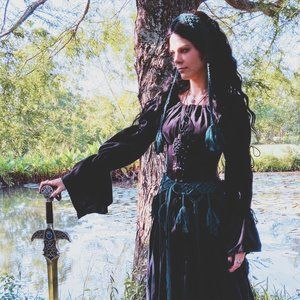 Faery Forest Fae Woodland Green Leaf Macramé Belt and Hairband Set